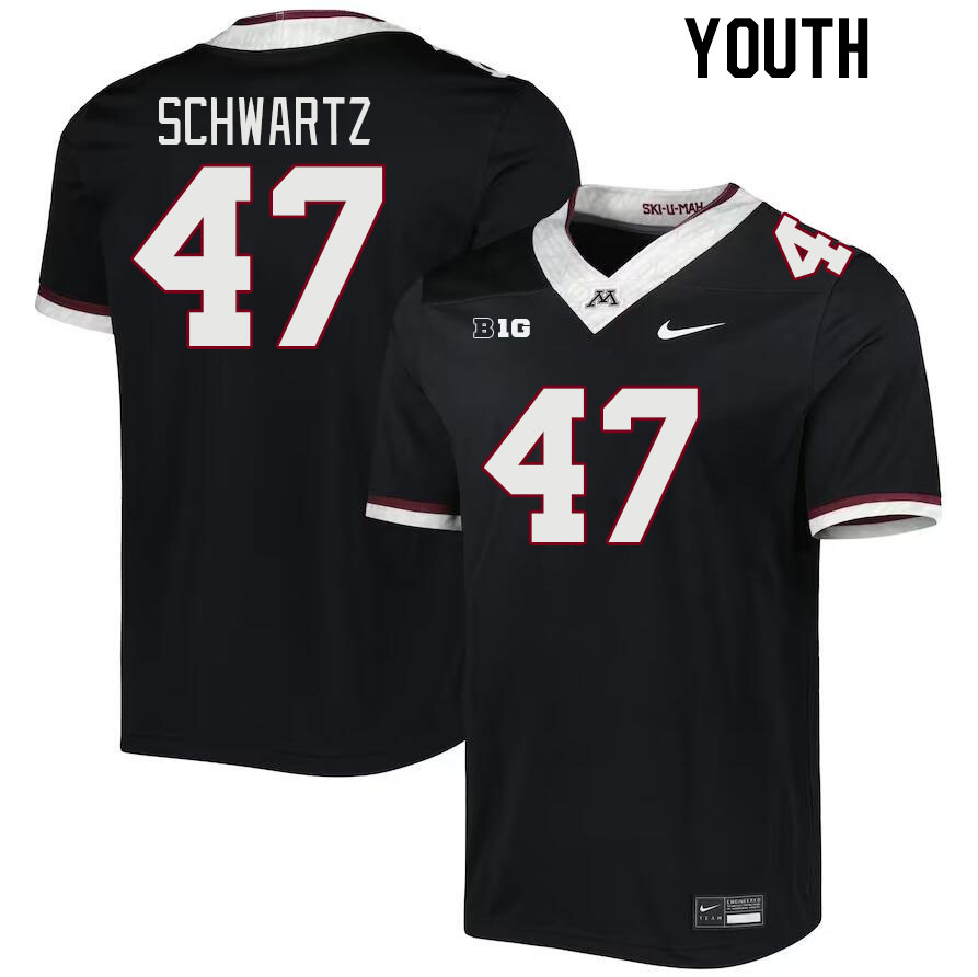 Youth #47 Hayden Schwartz Minnesota Golden Gophers College Football Jerseys Stitched-Black